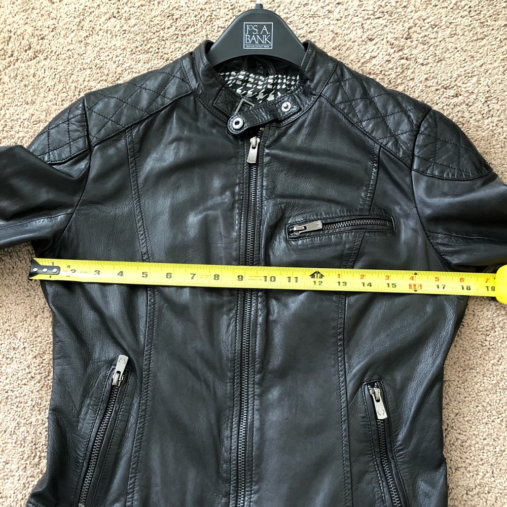 Bod & Christensen Black Leather Jacket Size 4 - Picture 4 of 5